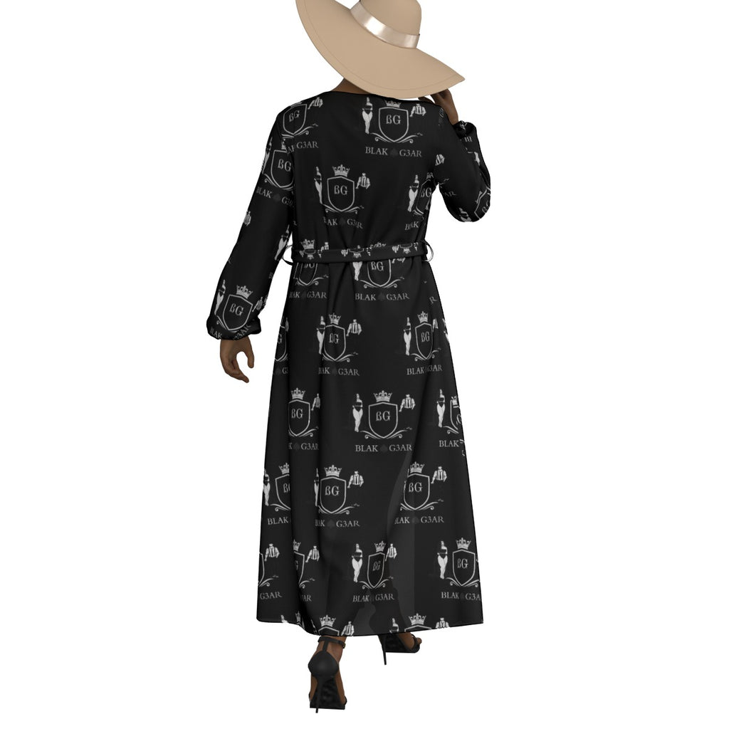 BLAK G3AR Women's Lace-up Chiffon Robe