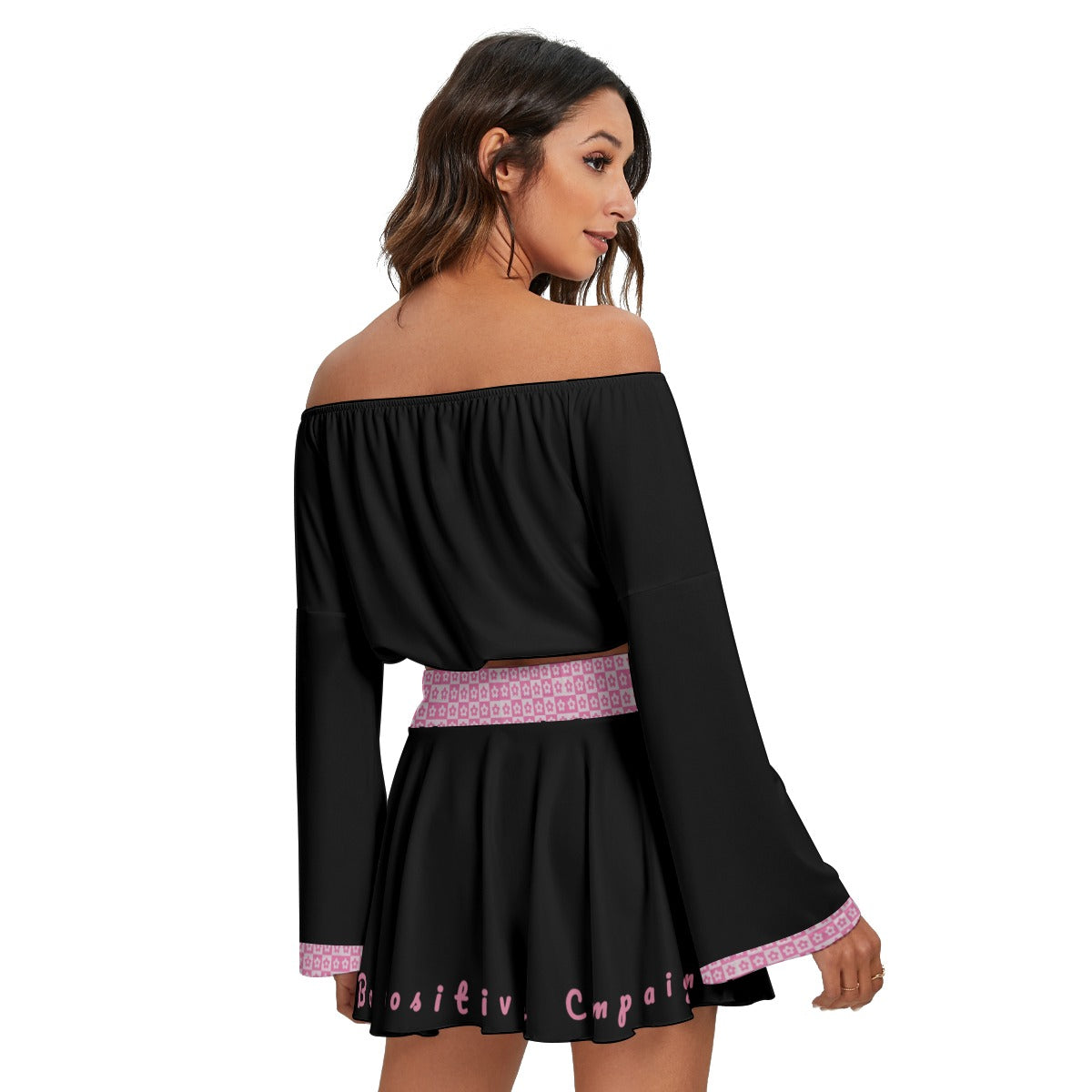 BLAK G3AR Women's Off-shoulder Top And Skirt Set