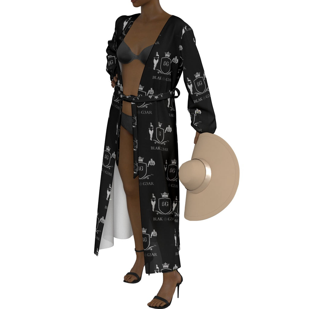 BLAK G3AR Women's Lace-up Chiffon Robe
