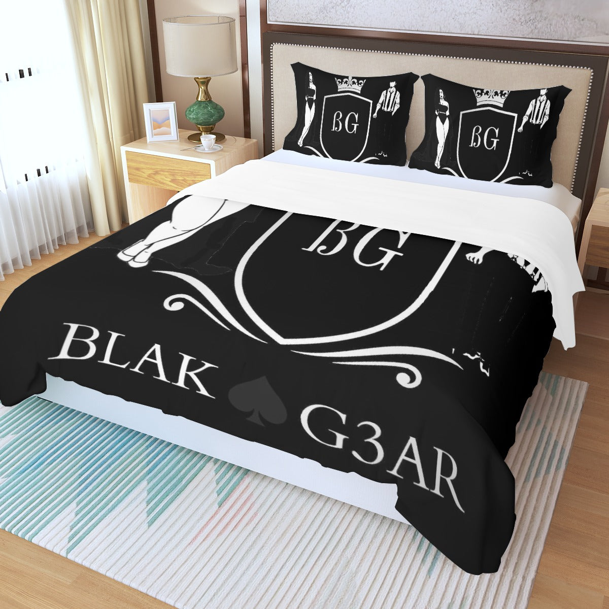 BLAK G3AR Three Piece Duvet Cover Set | Wide Fit