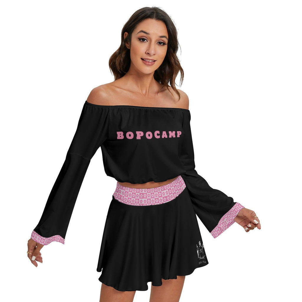 BLAK G3AR Women's Off-shoulder Top And Skirt Set