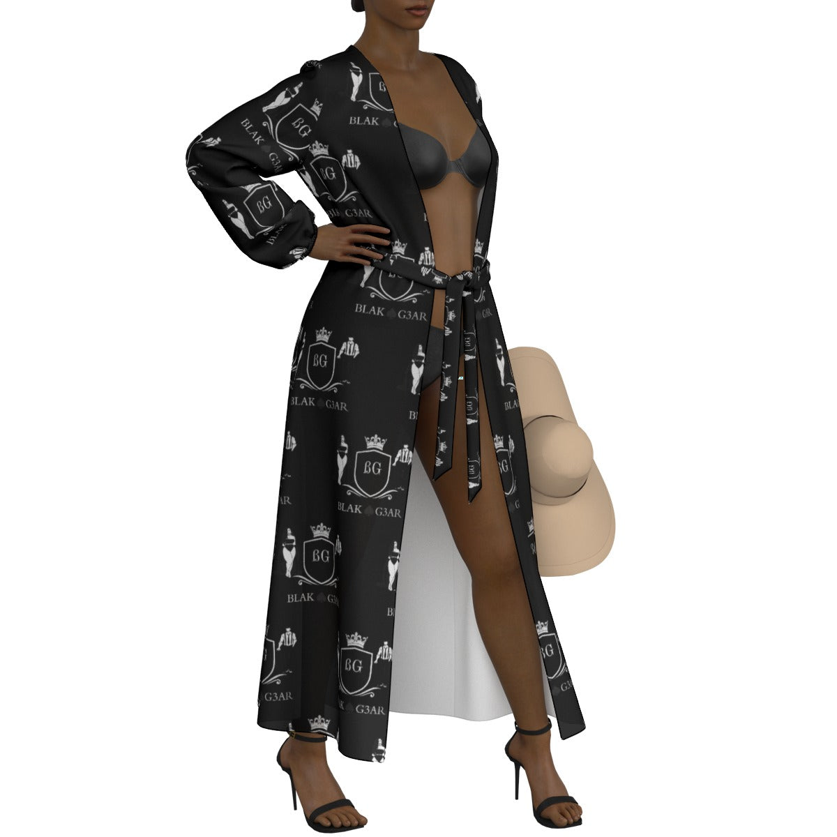 BLAK G3AR Women's Lace-up Chiffon Robe