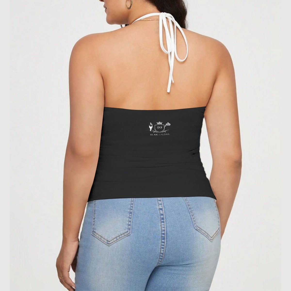 BLAK G3AR Women's Lace-Trimmed Tie-Back Top