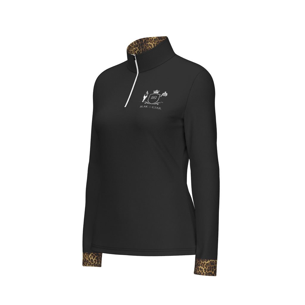 BLAK G3AR Women's Leopard Trim Yoga Jacket
