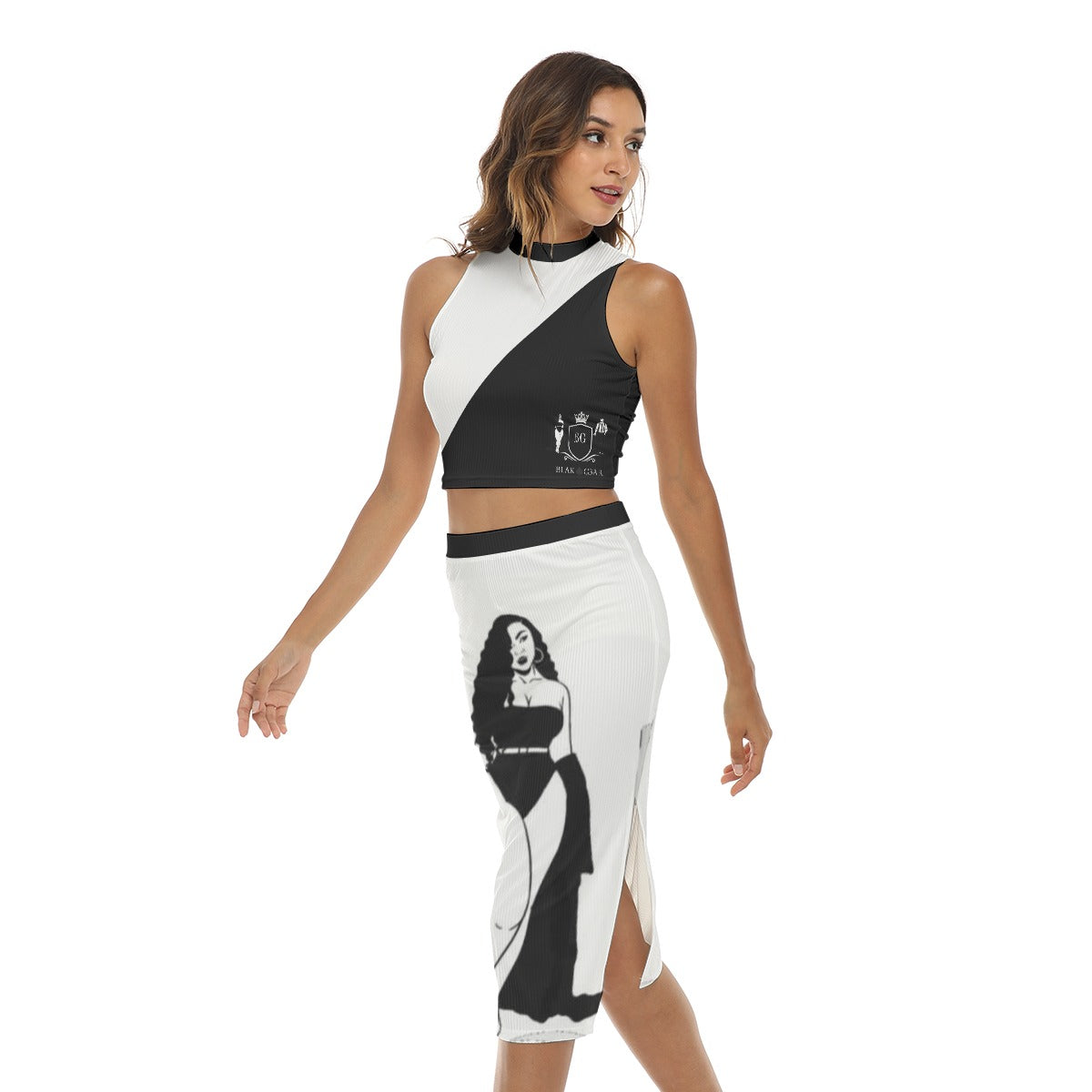 BLAK G3AR Women's Tank Top & Split High Skirt Set
