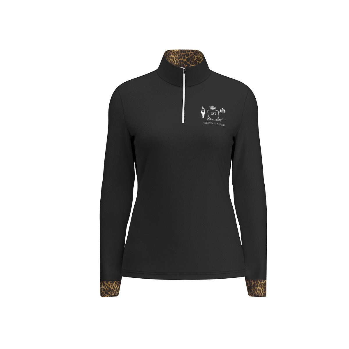 BLAK G3AR Women's Leopard Trim Yoga Jacket