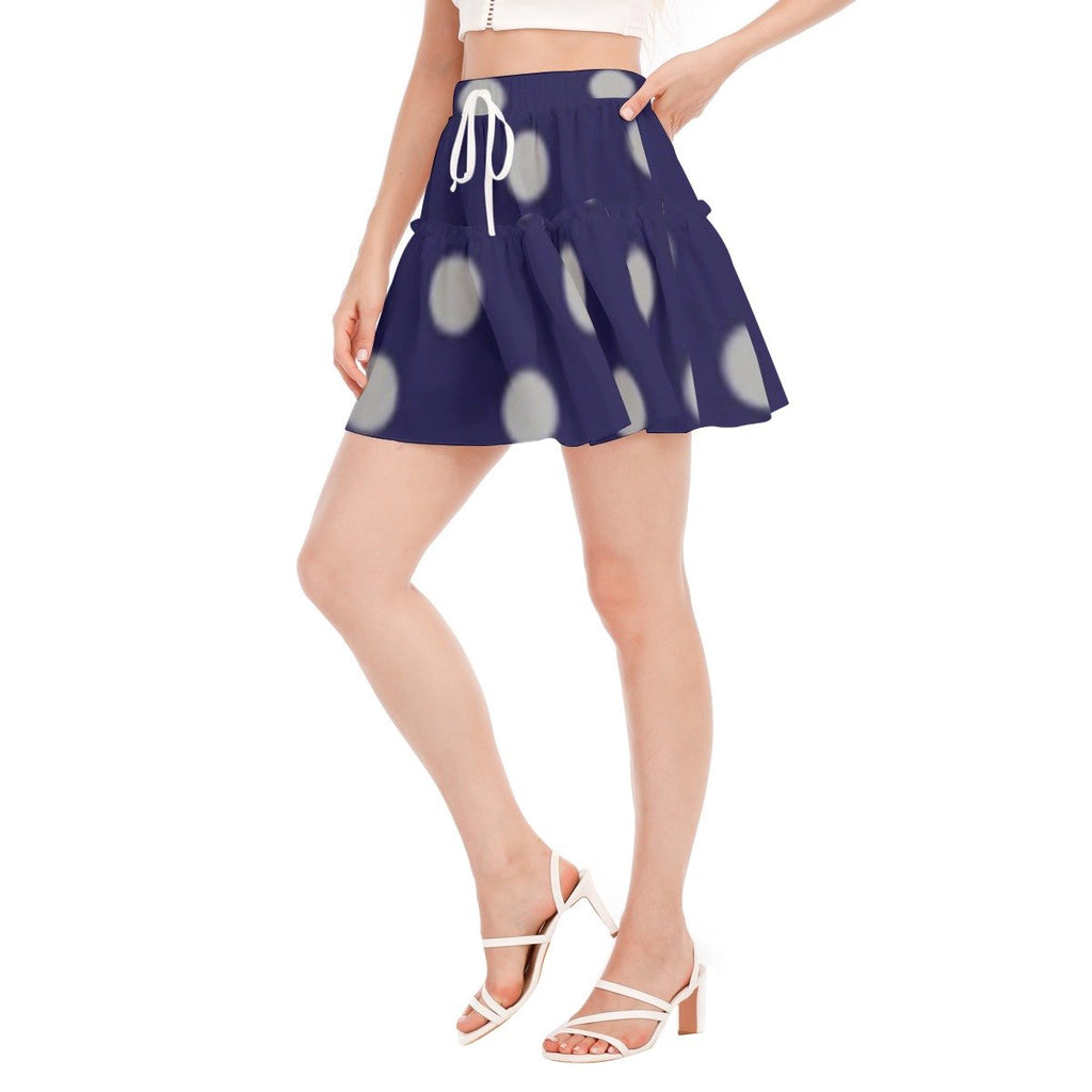 BLAK G3AR Navy Blue Polk-A-Dot Skirt Set
