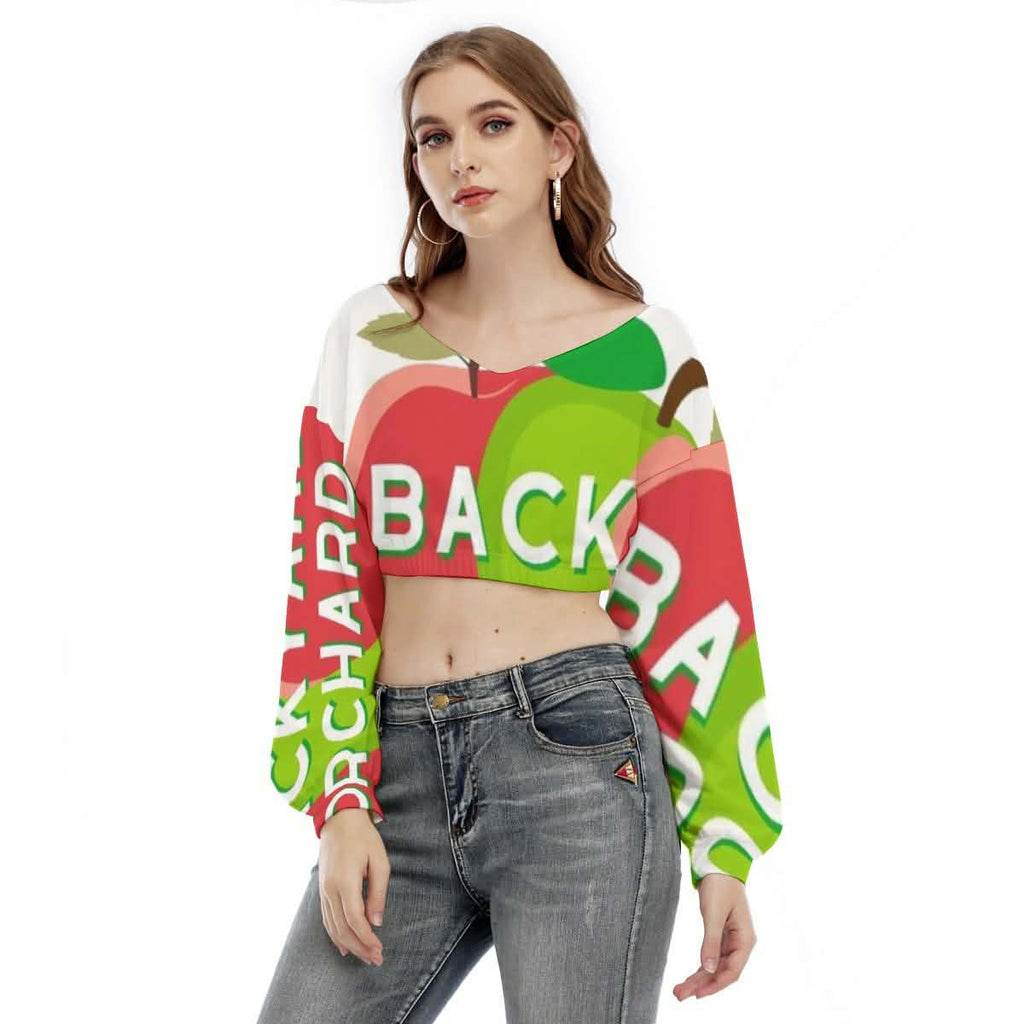 BACKYARD ORCHARD Off Shoulder Crop Sweater & Skinny Flare Pants