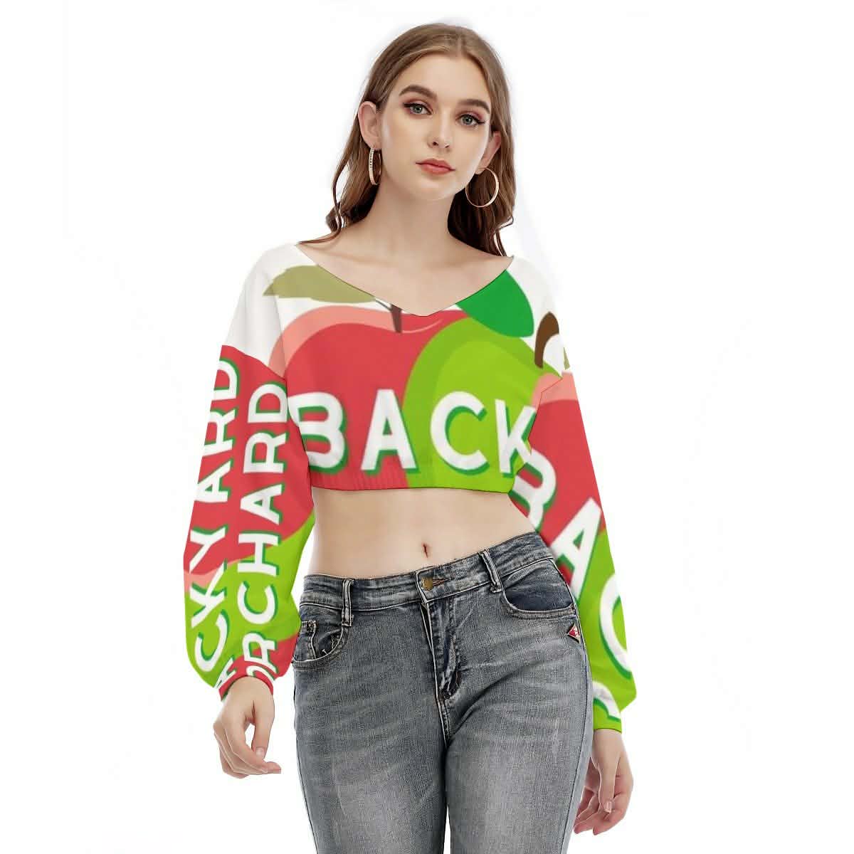 BACKYARD ORCHARD Off Shoulder Crop Sweater & Skinny Flare Pants