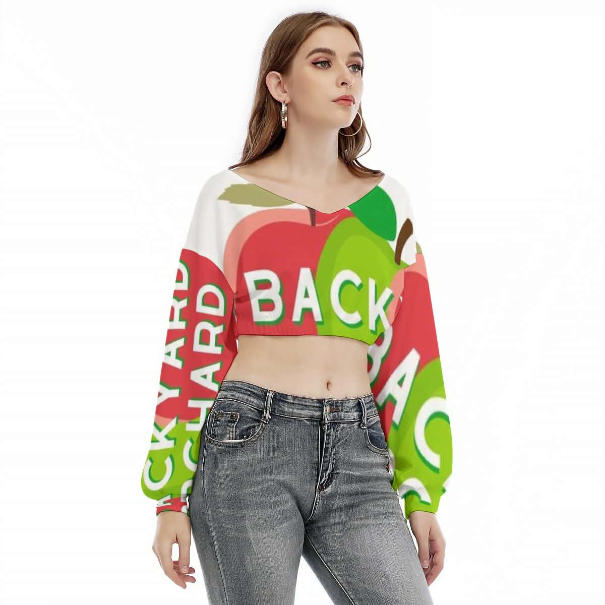 BACKYARD ORCHARD Off Shoulder Crop Sweater & Skinny Flare Pants